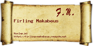 Firling Makabeus névjegykártya